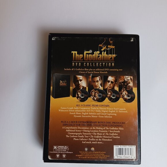 THE GODFATHER 5 Disc DVD Collection - Picture 2 of 3